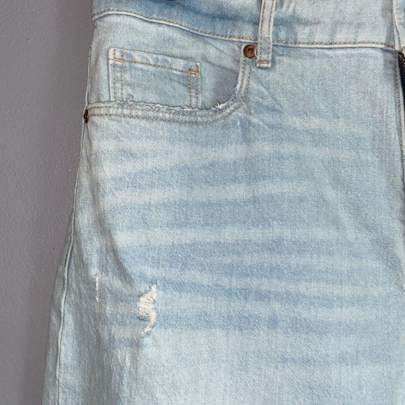 LOFT Bleached Light Wash High Waist Straight Crop Frayed Hems Size 30 or 10 - Picture 4 of 14